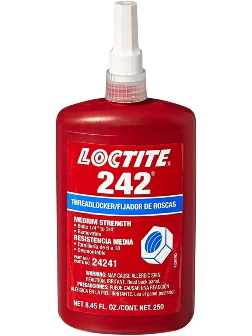 Medium Strength Blue Threadlocker, 250 mL - Secure Fasteners & Prevent Loosening